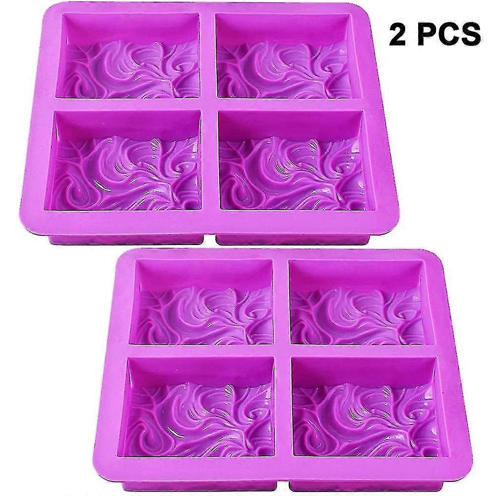 Silicone Soap Square Molds, Diy Handmade Soap Mold With Ocean Wave Pattern For Milk Soap 4 Wavy Flower Silicone Handmade Soap Mold