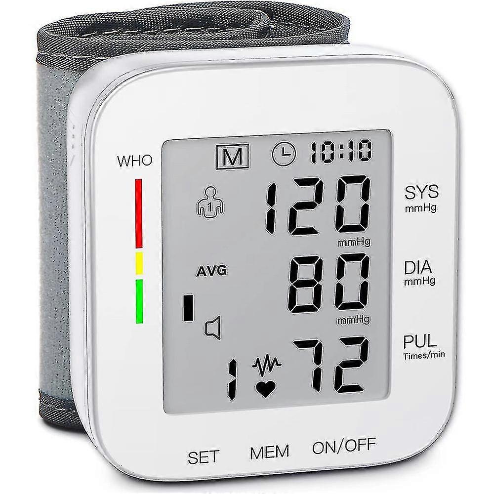 Wrist Blood Pressure Monitor Sys Dia Pul Detector Bp Machine With Voice Boardcast