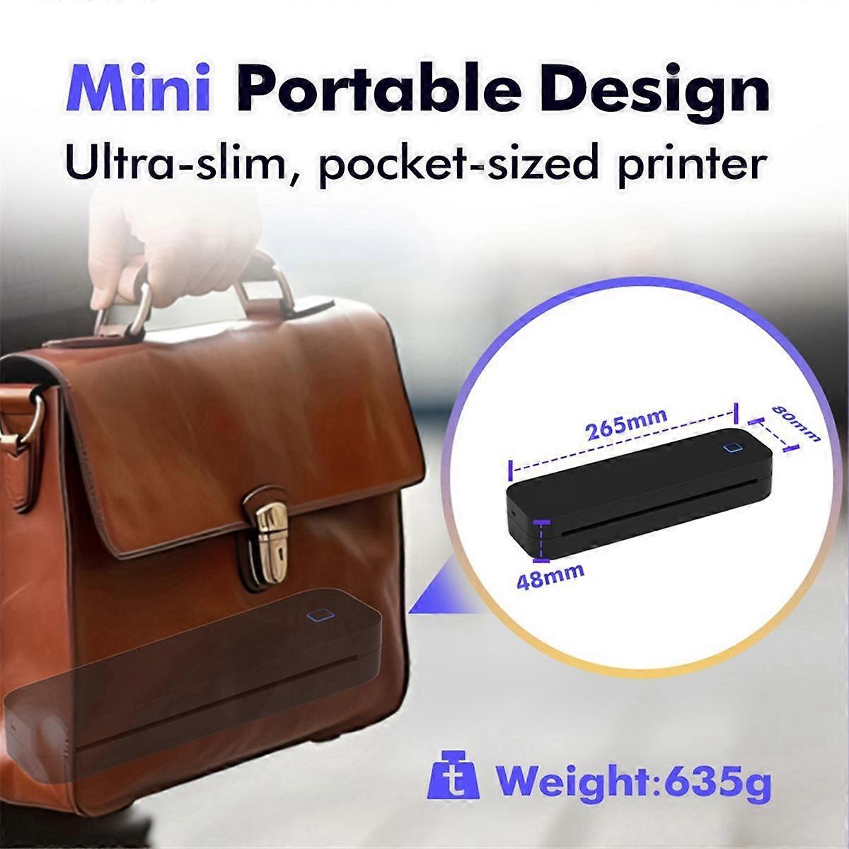 Portable Thermal Transfer Printer Wireless,Multi-Size,Eco-Friendly for System, Os System,Phone,Tabl