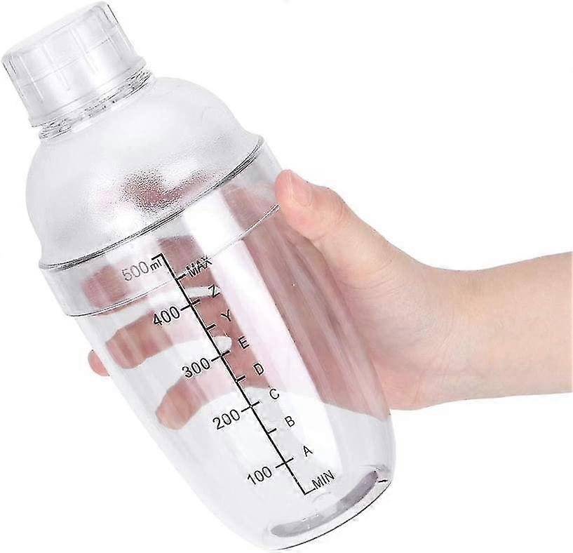 Cocktail Shaker, Plastic Transparent Beverage Shaker Removable Teapot Mixing Shaker