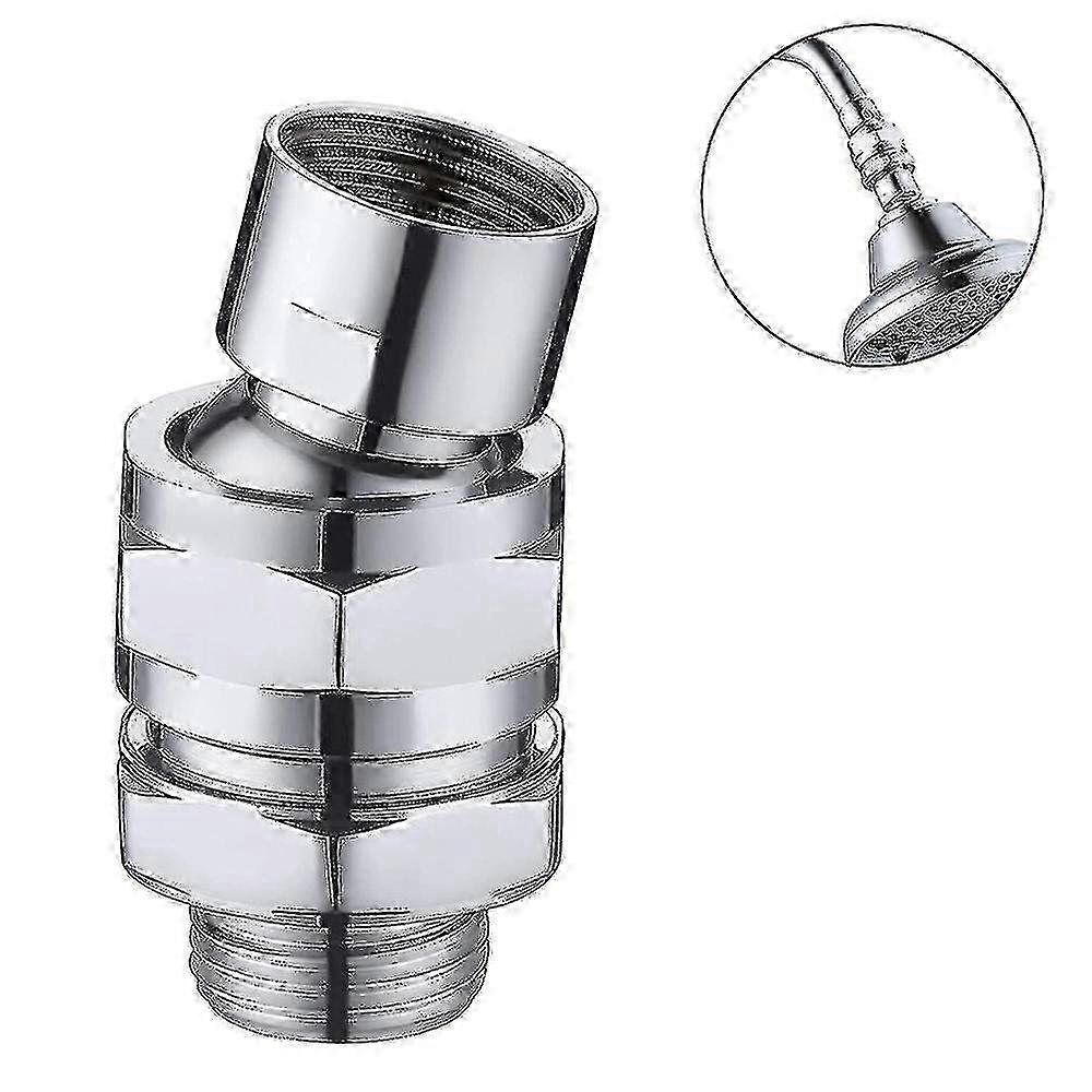Shower Connector Ball Joint Shower Head Swivel Ball Adapter Adjustable Shower Arm Extension Universal Component Brushed Nickel