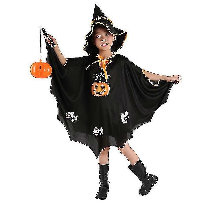 怖い魔女のローブの女の子カボチャドラキュラの服変装マントホラーハロウィーンの衣装子供のための子供カーニバルドレスファンタジア