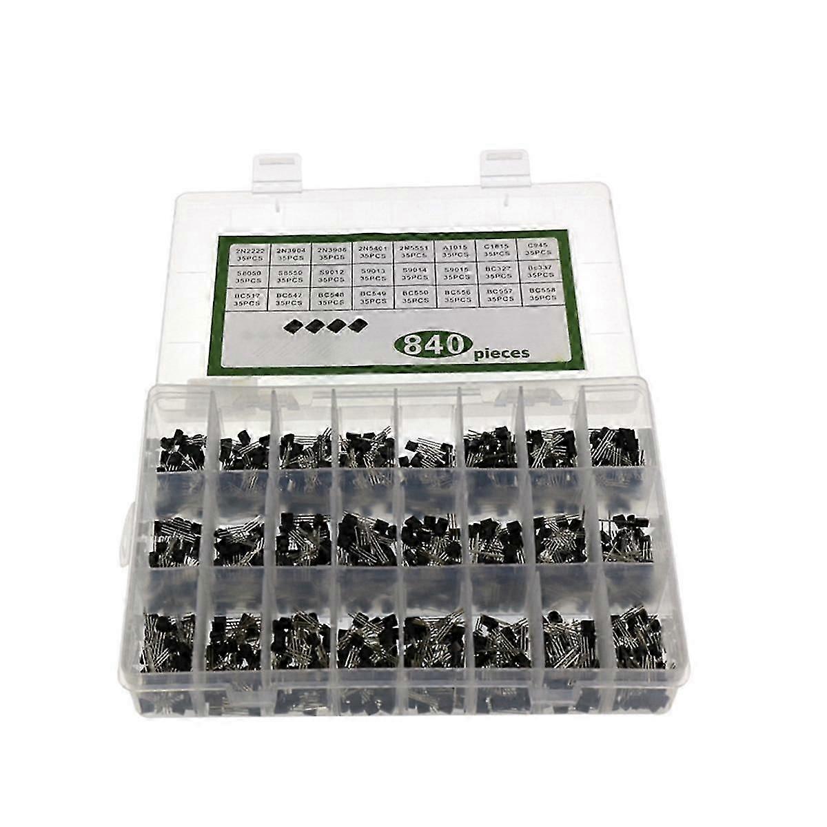 840PCS TO-92 Diode Transistor Set 24 Specifications Transistor Kit