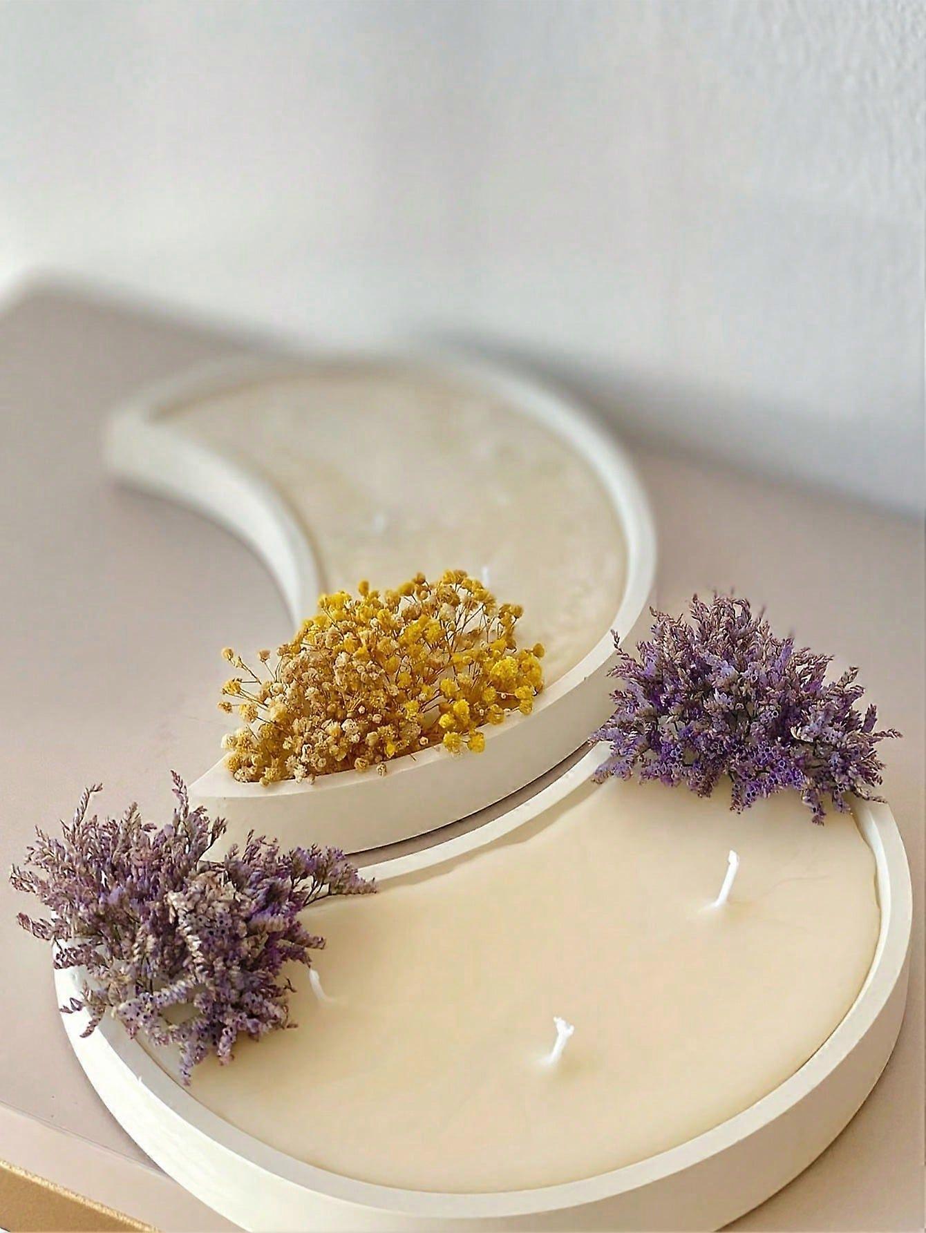 1 قطعة كبيرة / صغيرة على شكل القمر سيليكون قالب صينية لتخزين المجوهرات / القرط / صينية المفاتيح ، مرآة الجبس / الراتنج العفن للحرف الراتنج DIY