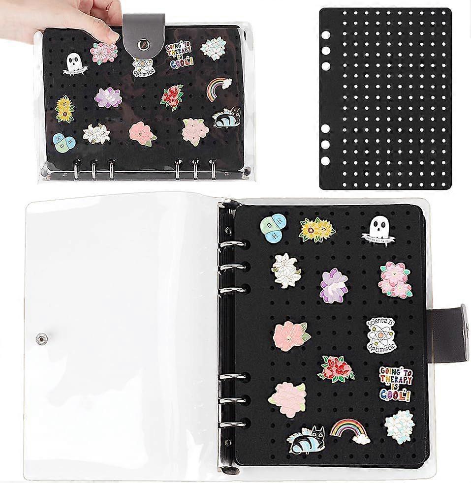 8 Pages Pin Books for Collectors Enamel Pin Display Case Notebook Albums Enamel Pin Display Pages Pin Binder Notebook Display Board Pin Bags for Colle