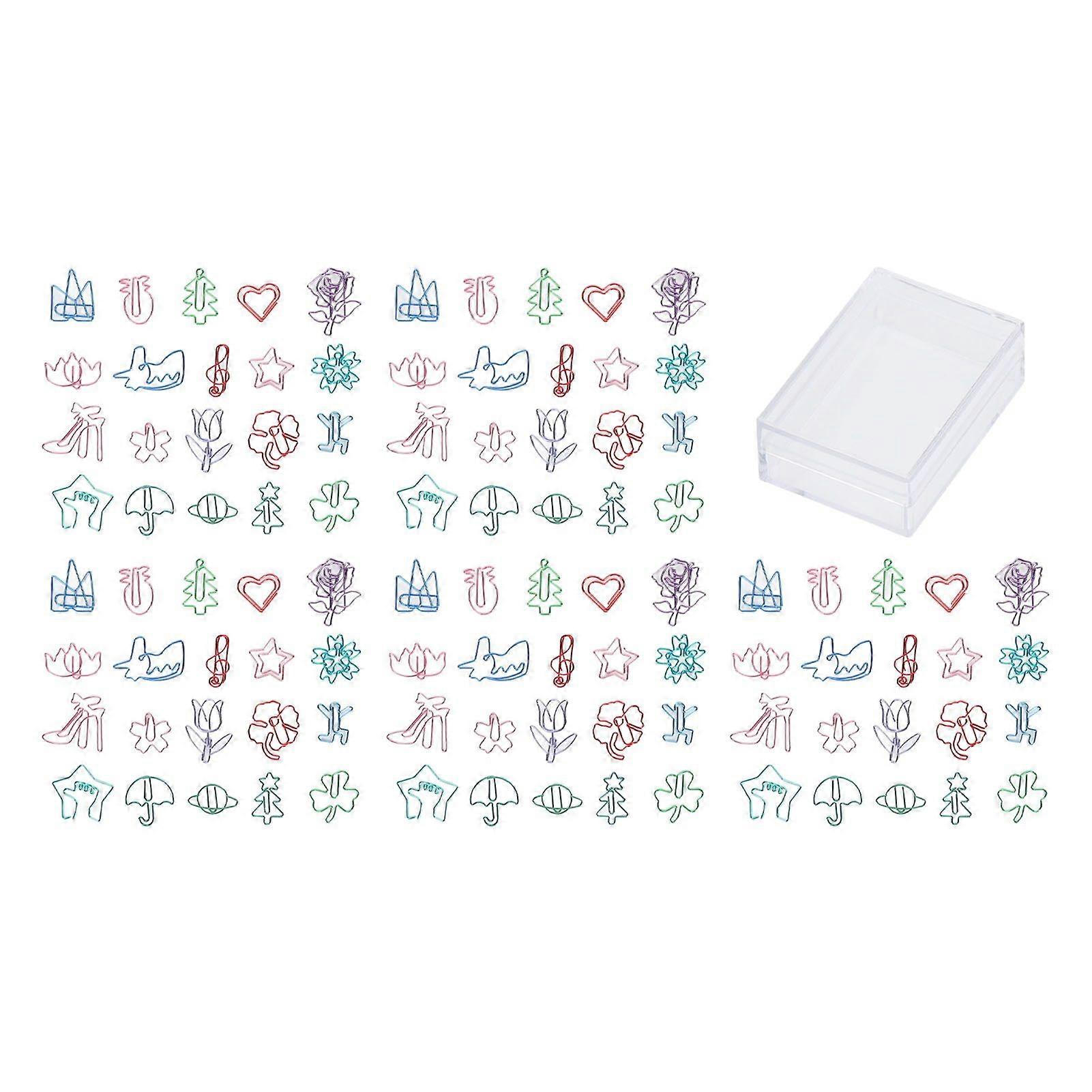100 Counts Animal Shaped Paperclips Coated Assorted Color Cute Shaped Bookmark Paper Clips for Students