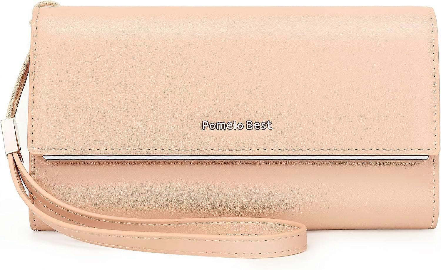 Minimalist Pink Beige Tri-Fold Wallet - Elegant and Practical