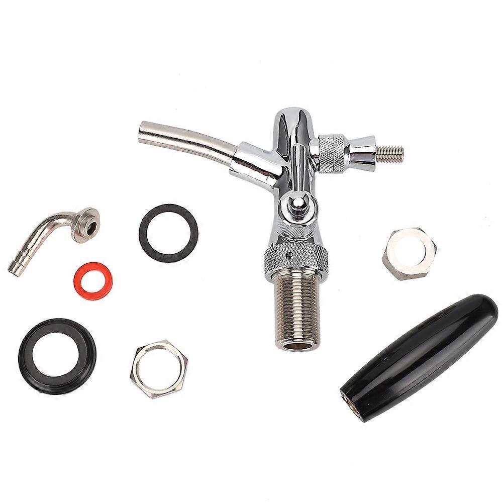 G5/8 Thread Stainless Steel Beer Faucet Chrome Plating Beer Tap with with Flow Control Switch