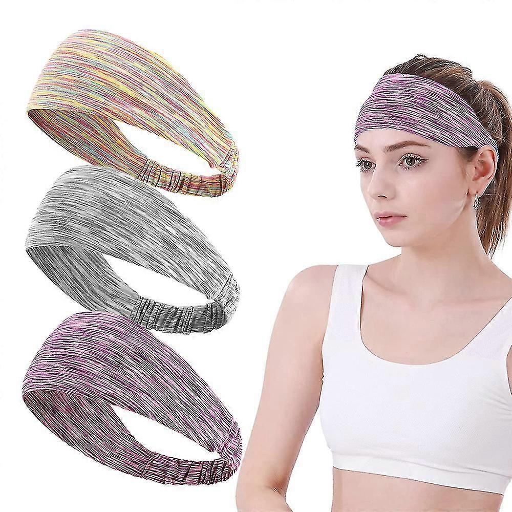 3pcs Sports Headband, Outdoor Running, Fitness, Yoga, Sweat-absorbent Headband, Headscarves For Men And Women