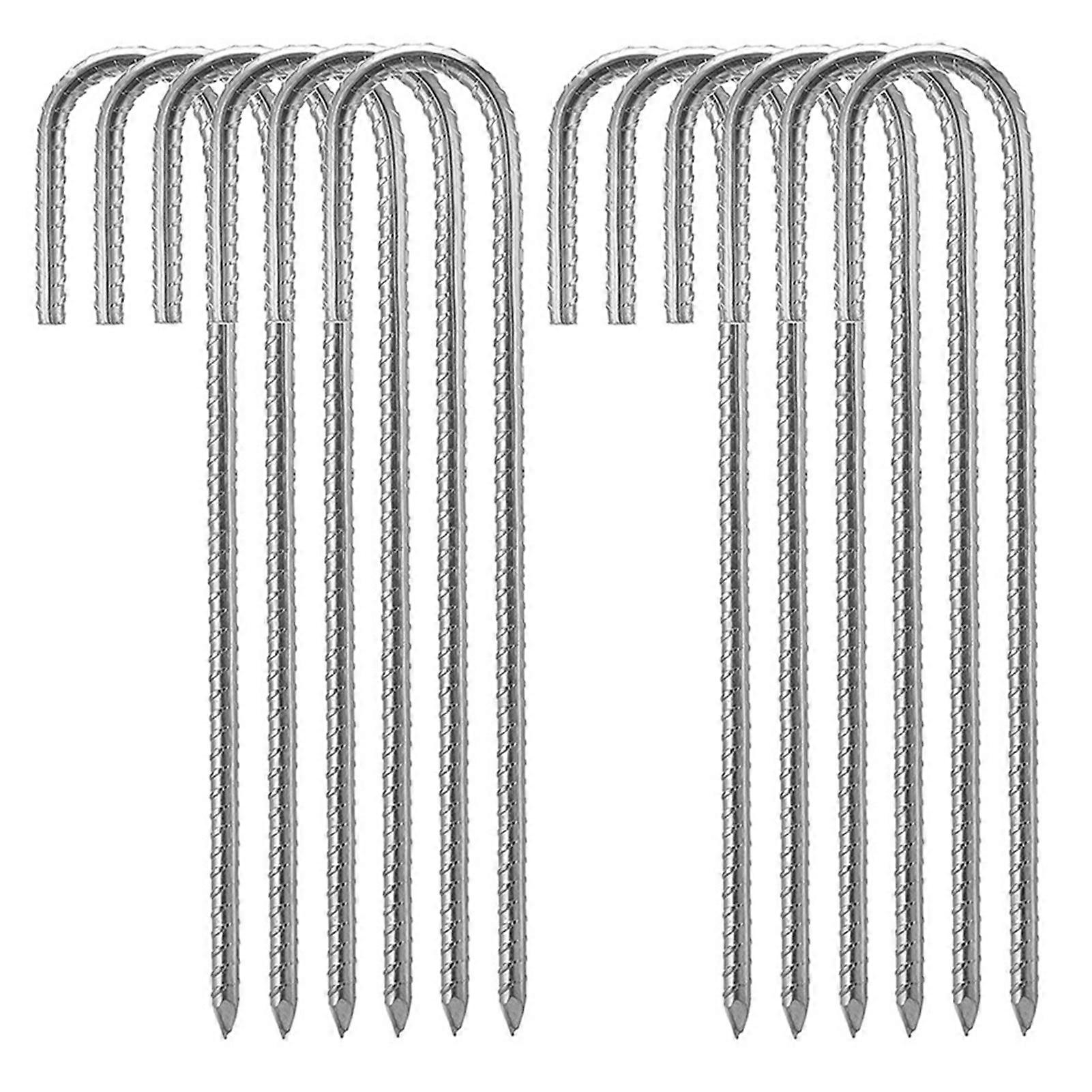 J Hook Ground Anchors Galvanized Steel Rebar Stakes Point End Support Stakes for Garden Fence Canopy