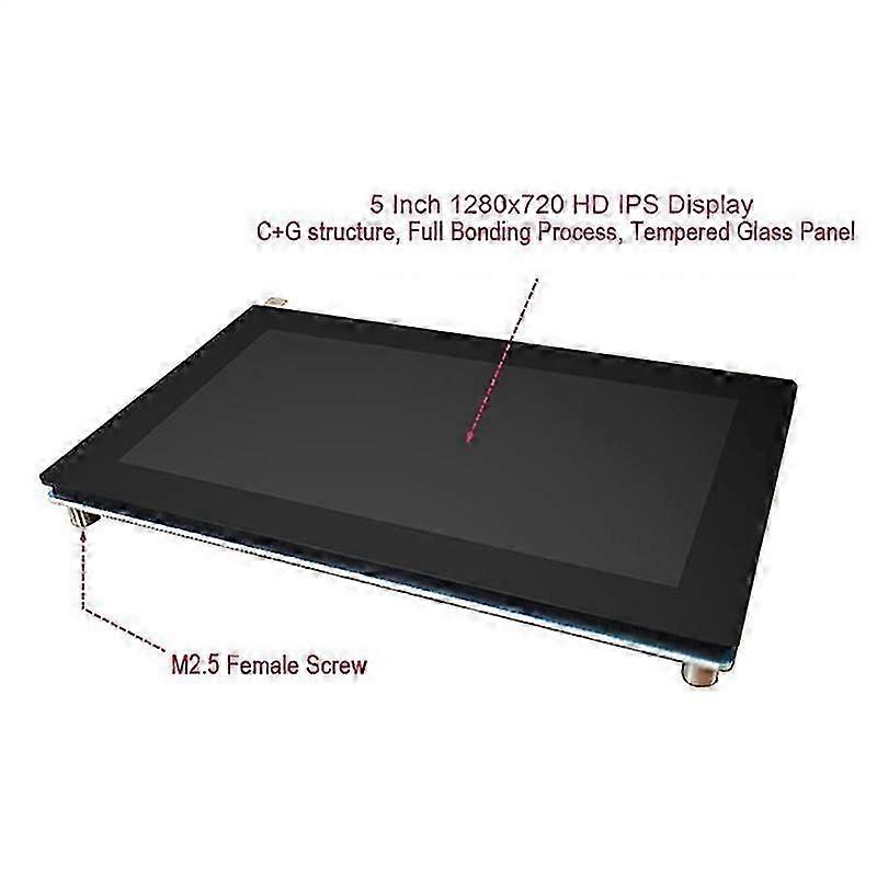 5 Inch 1280X720 IPS -Compatible HD Monitor Display Capacitive Touch Screen compatible 3B/3B+/4B