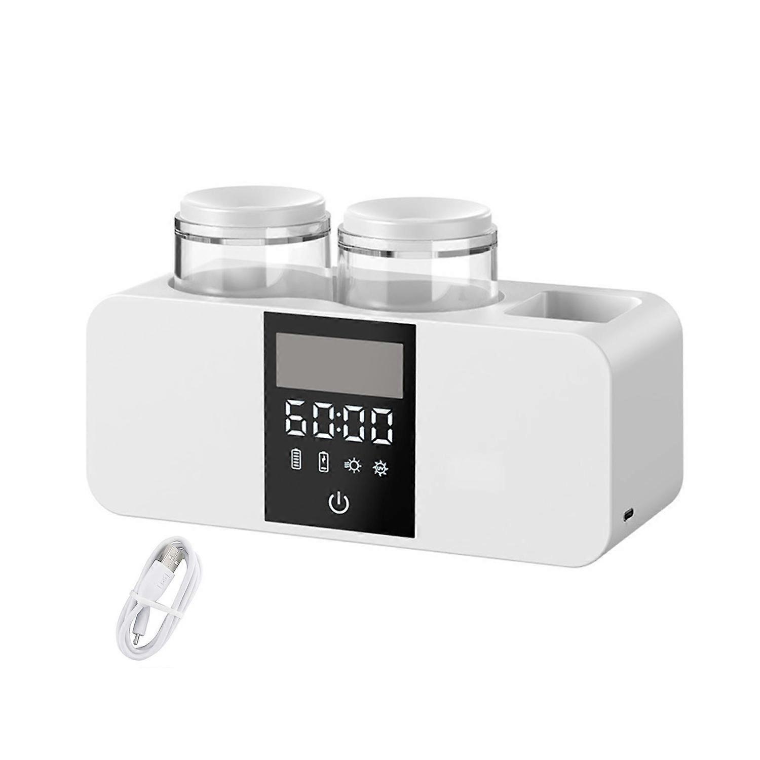 Rechargeable Toothbrush Holder with UV Light Digital Display Large Capacity Easy Installation Wall