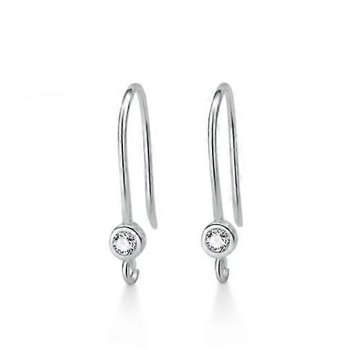 (1 Pair White Gold)Hoop Diamond Ear Hooks