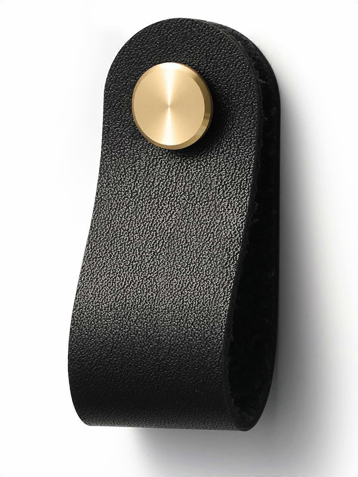 6-Pack Leather Drawer Pulls - Modern Black Cabinet Handles for Dressers, 4-Inch Size, Durable Material