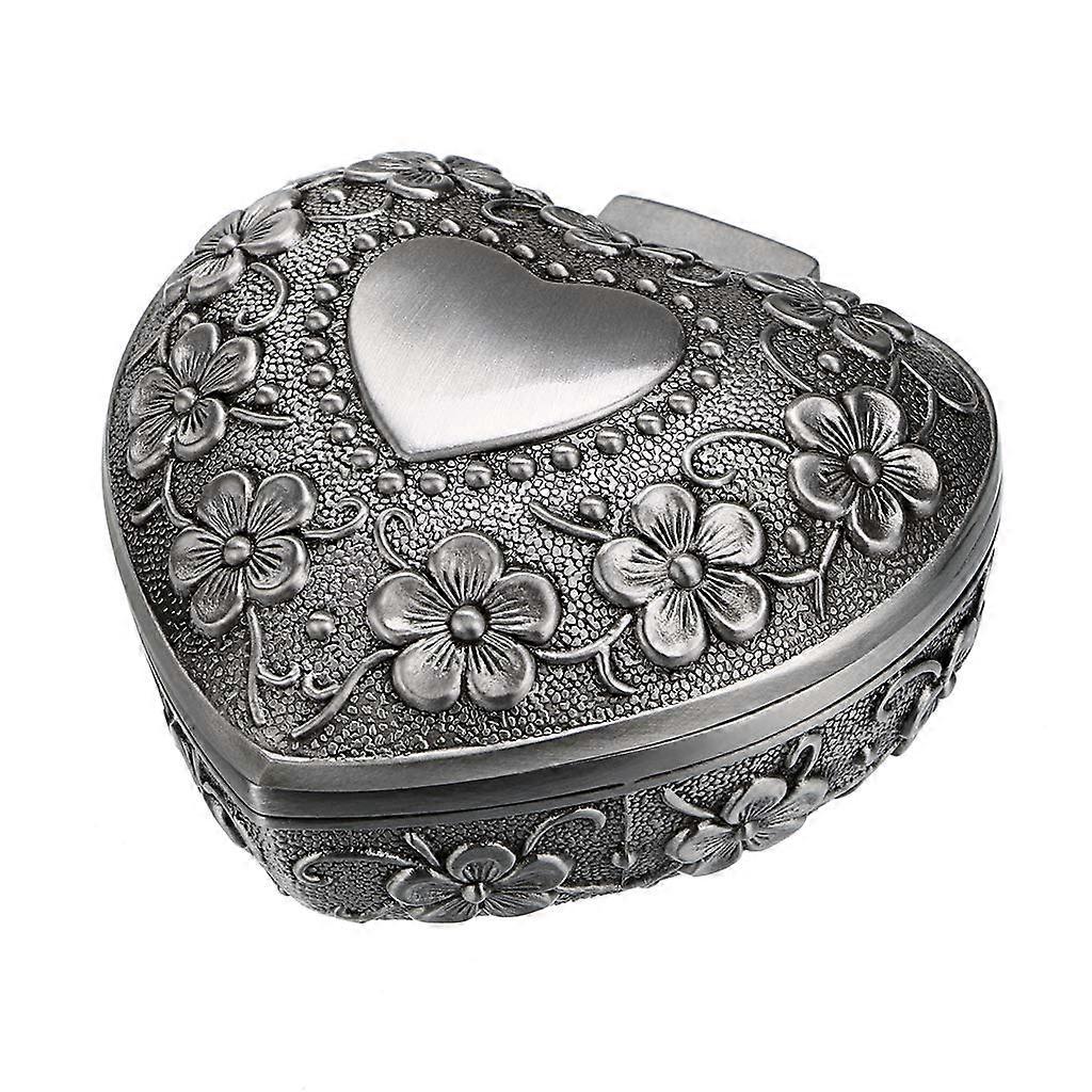 Heart-shaped vintage jewelry box