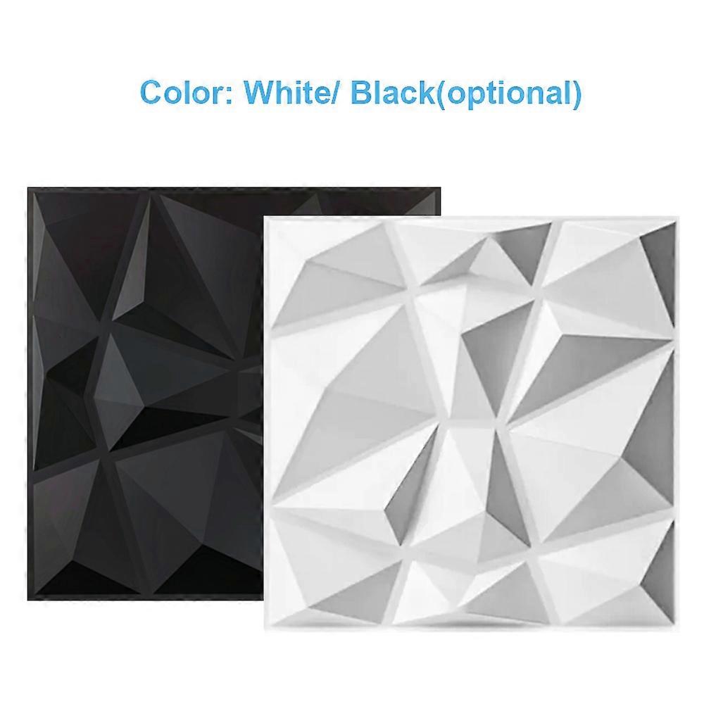 12pcs 3D Wall Panel Decorative PVC Wall Panels Diamond Textured 12x12in with 1 Roll Double-Sided Tap