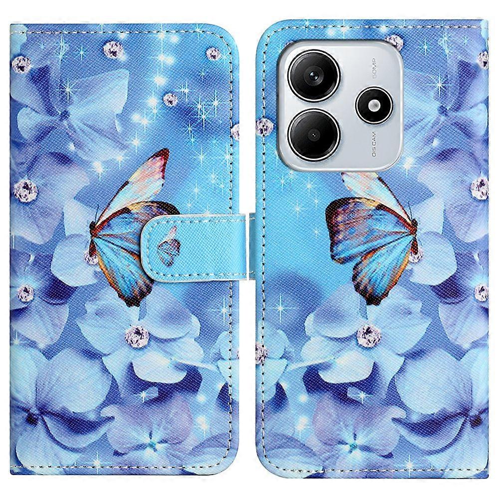 For Xiaomi Redmi Note 14 5G Case Pattern Print PU Leather Wallet Phone Cover Cross Texture