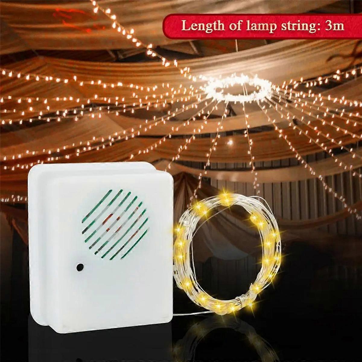 2X DIY Christmas Sound Sensor with LED String Decorative Lights Christmas Music Speaker White