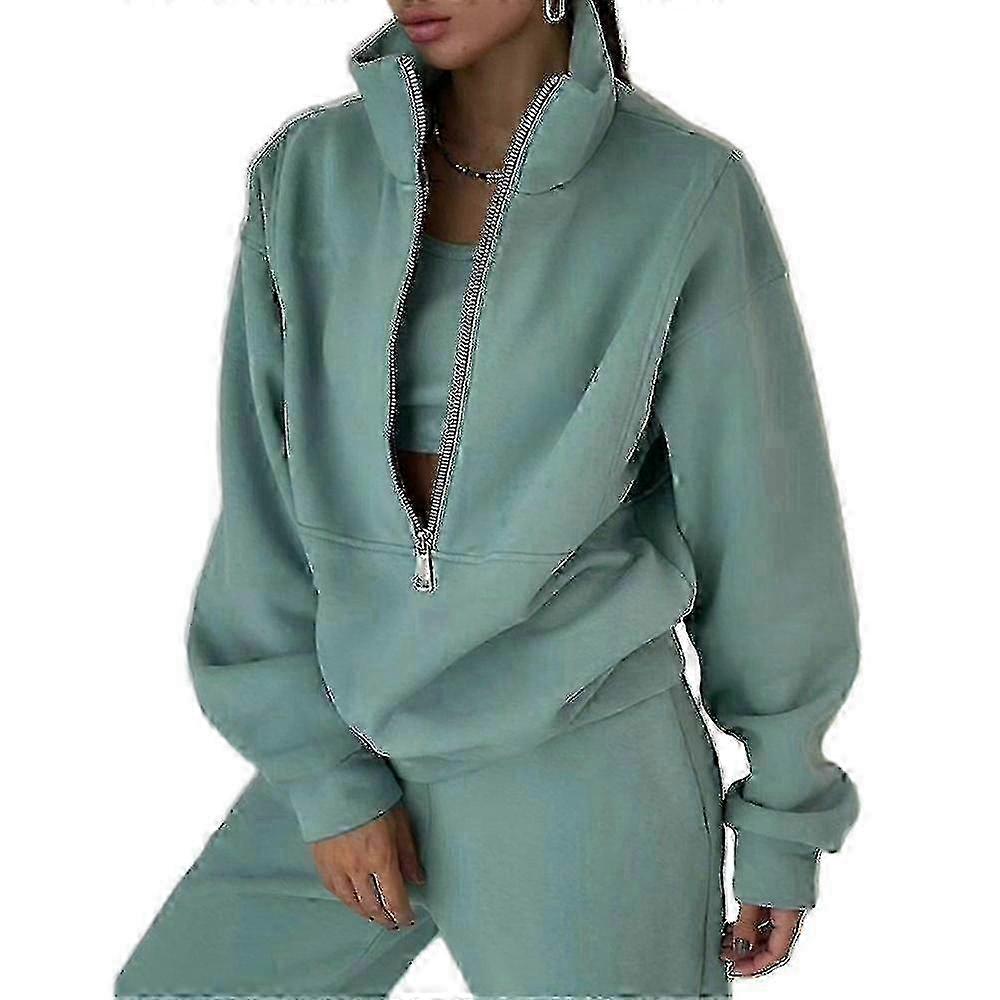 Set da donna con cappuccio e zip a maniche lunghe con zip e jogger