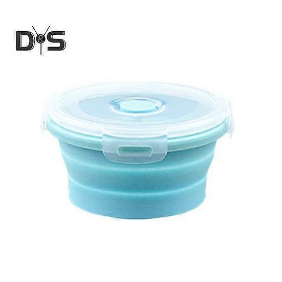 350/500/800/1200ML Round Silicone Lunch Box Microwave Safe Foldable Sealed Lid Portable Refrigerator Bento Food Container Kitchen Supplies