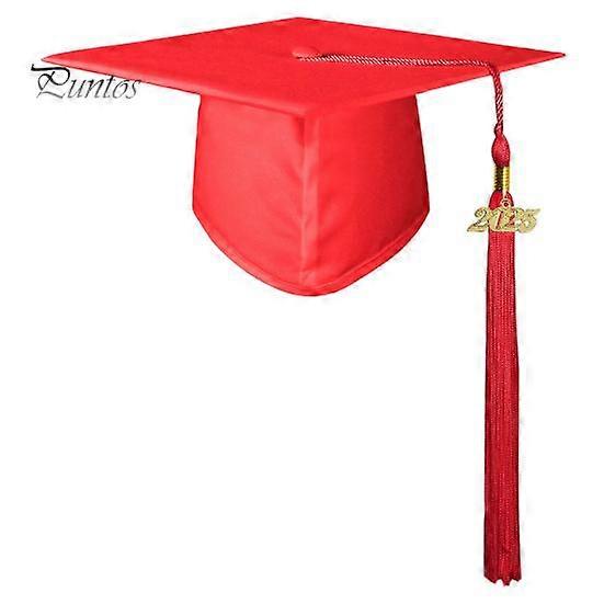 Matte Adult Graduation Cap Unisex Adjustable Bachelor Cap with 2025 Charm Long Tassels Graduation Attire Bachelor Cap for College Graduation Photos