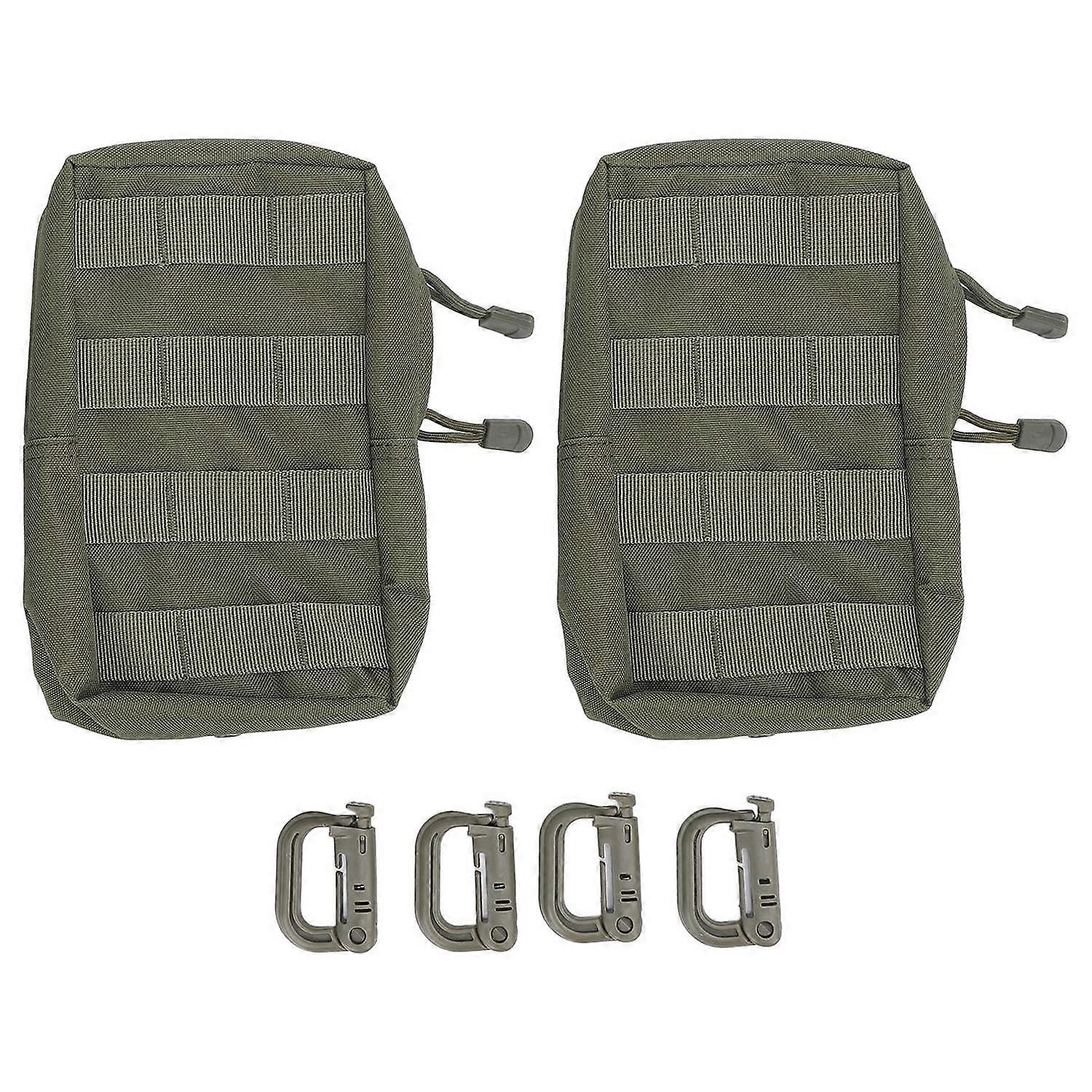 2pcs Waist Bag Multi Compartment Tool Pouch Multifunctional Tool Pouch with 4 Hooks For Mountaineeri