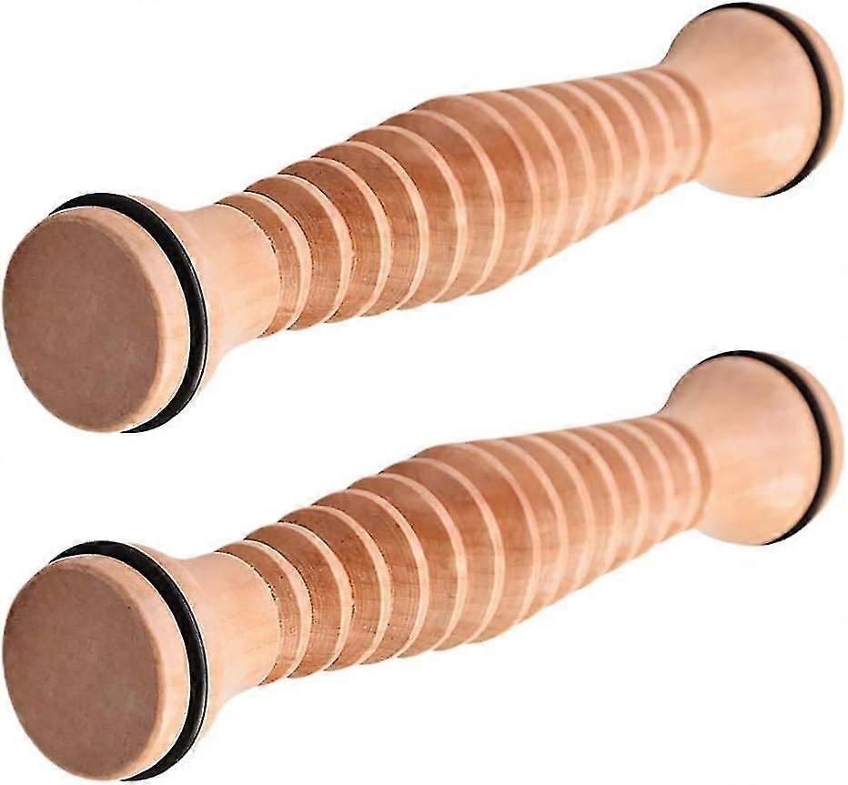 2 Pieces Wooden Foot Roller Foot Sole Massager Trigger Point Relief Acupressure Reflexology Tool for Plantar Fasciitis Stress Relief