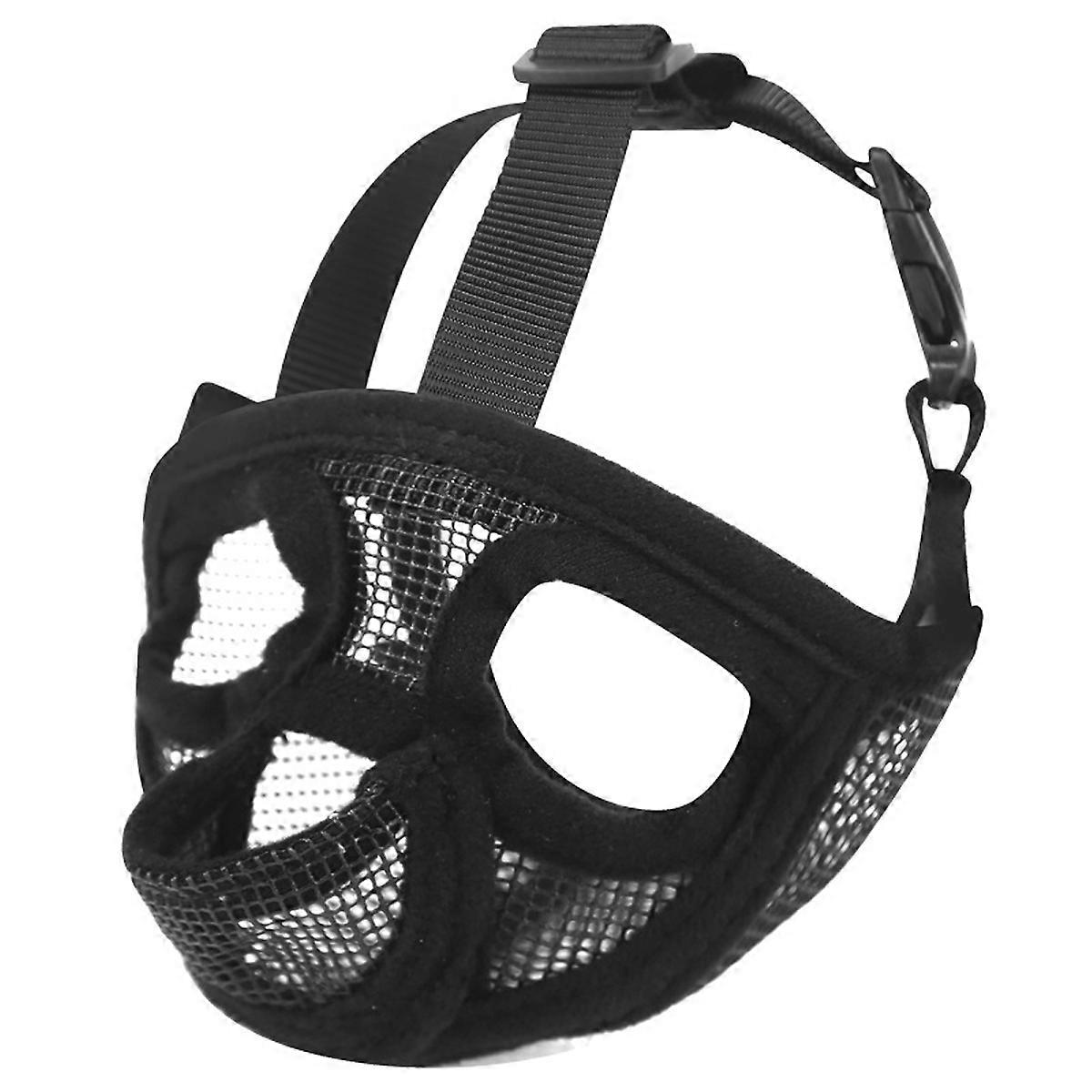 Short Snout Dog Muzzle with T-Shaped Buckle, Comfortable Soft Mesh for Enhanced Security & Protection During Training Sessions