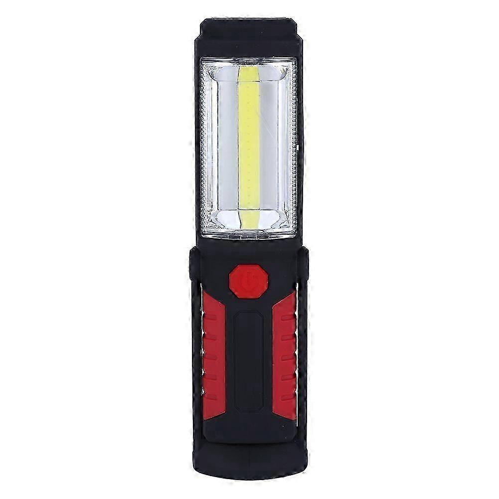 Portable Rechargable 3W COB Led Inspection Lamp Work Light Hand Torch Super Bright (Red)