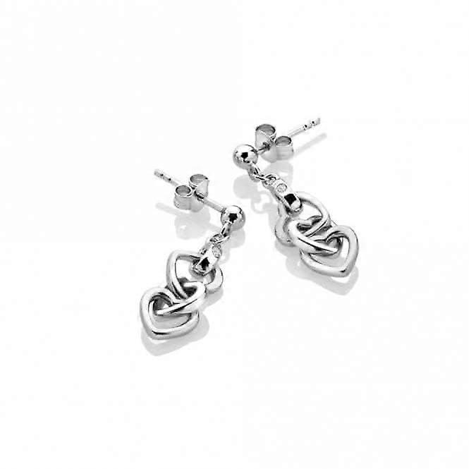 Orecchini a triplo cuore trio in argento sterling DE702