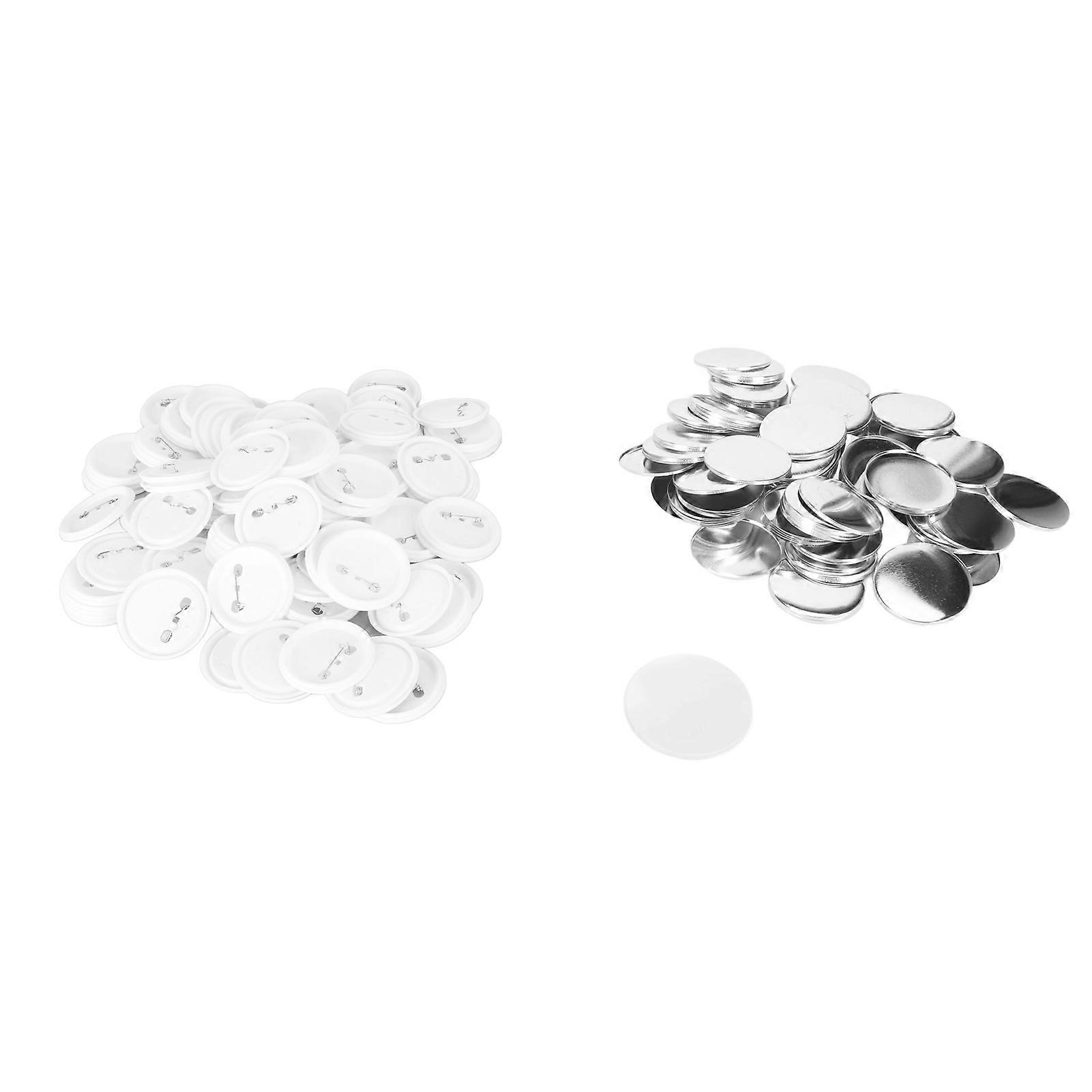 100 Sets Blank Button Badge Parts Set for Machine DIY Round Shape Rustproof Button Making Supplies