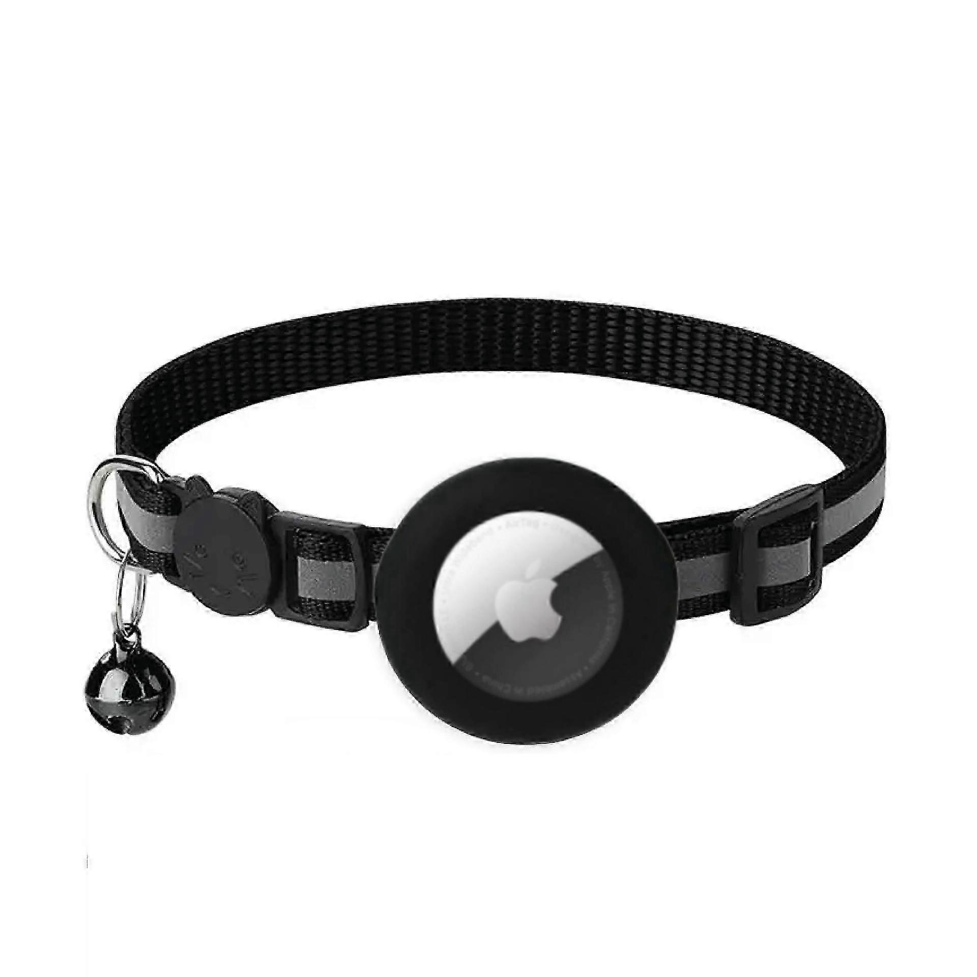 Apple AirTag Cat Collar - Reflective GPS Tracker Collar with Holder, Bell, Adjustable Fit