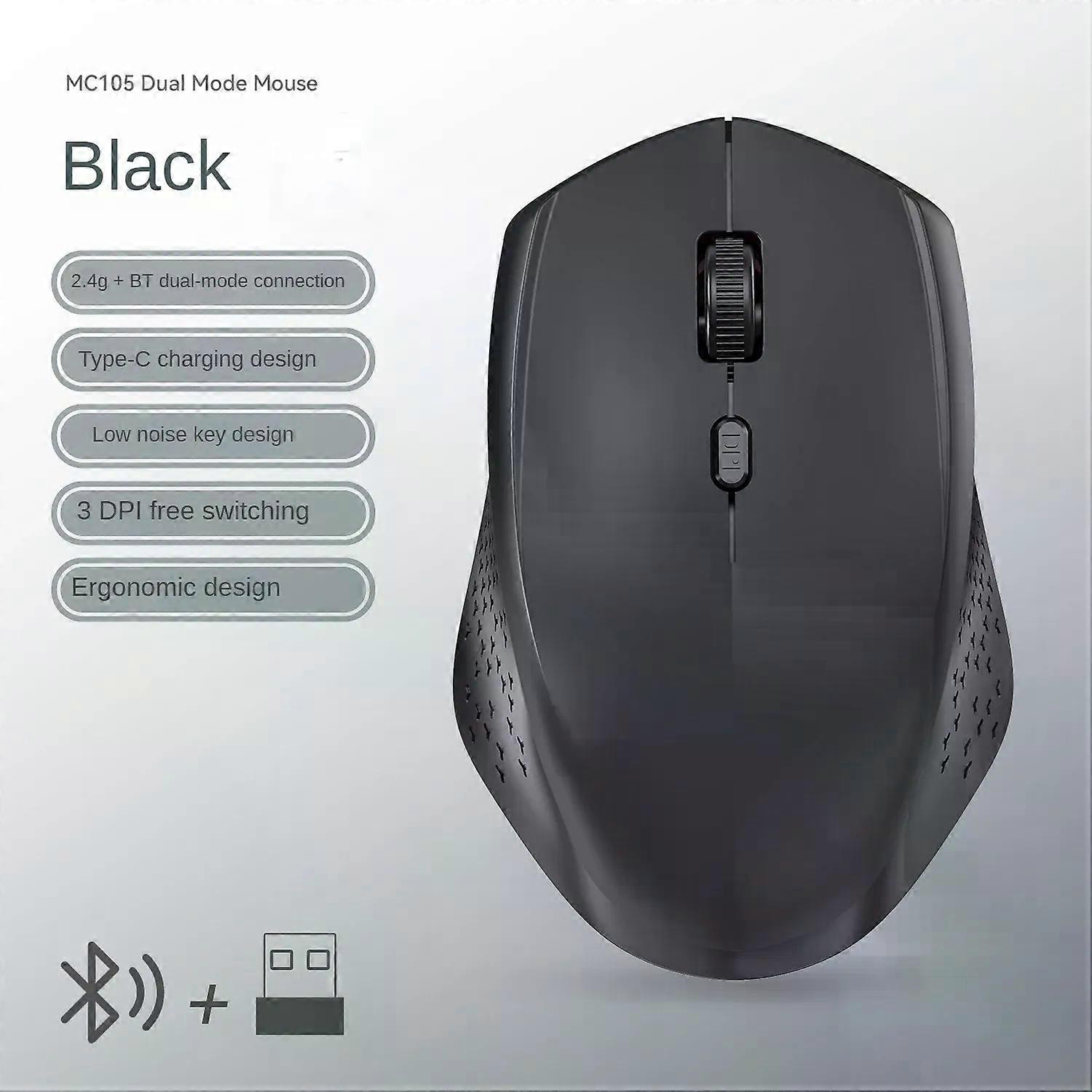 Dual-Mode Wireless Mouse Bluetooth 5.2 Mouse Rechargeable Mouse Game Mouse 1600DPI For Laptop Tablet Computer Windows MacOS