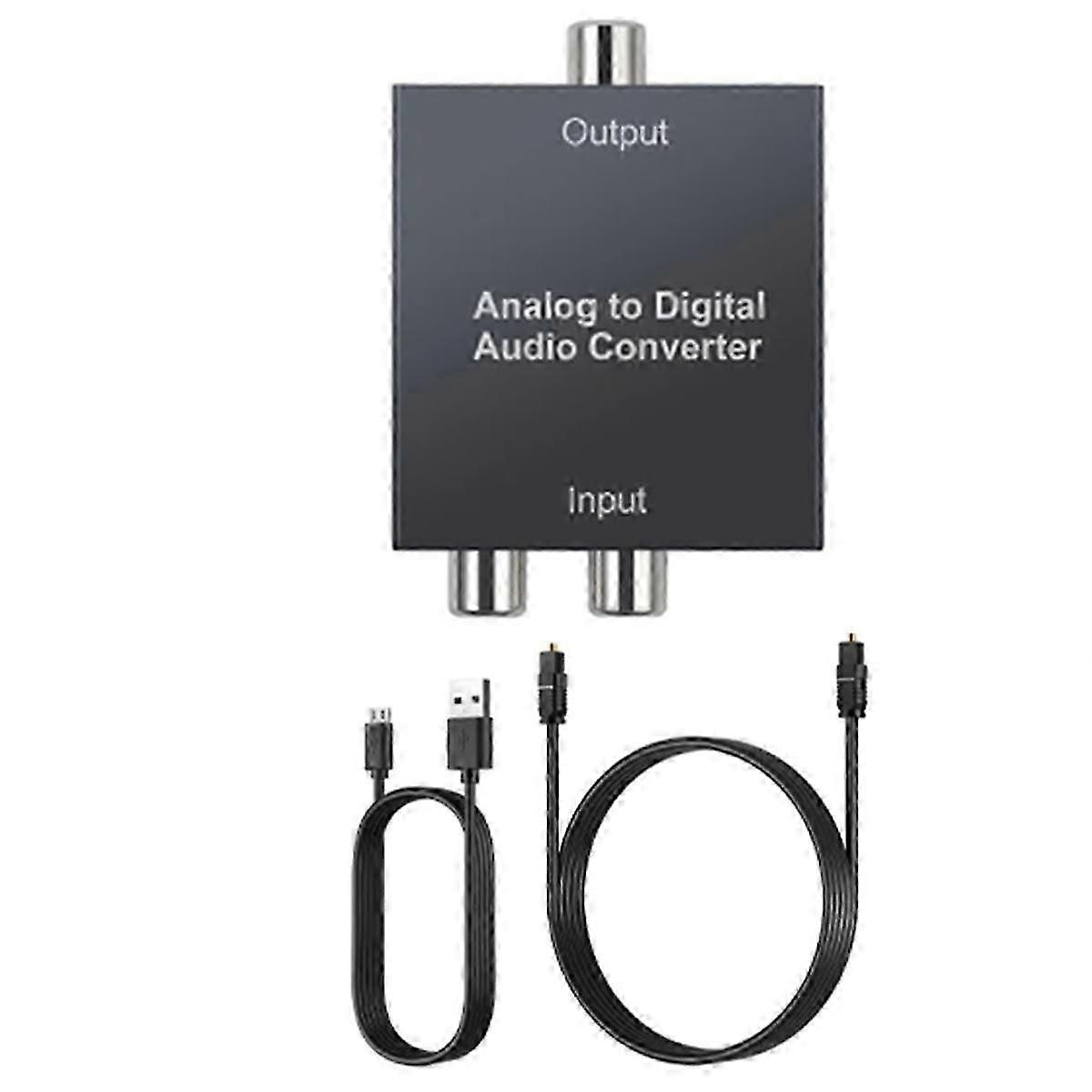 Analog to Digital Audio Converter R/L 3.5mm AUX to Digital Coaxial Toslink Optical Audio Adapter fo