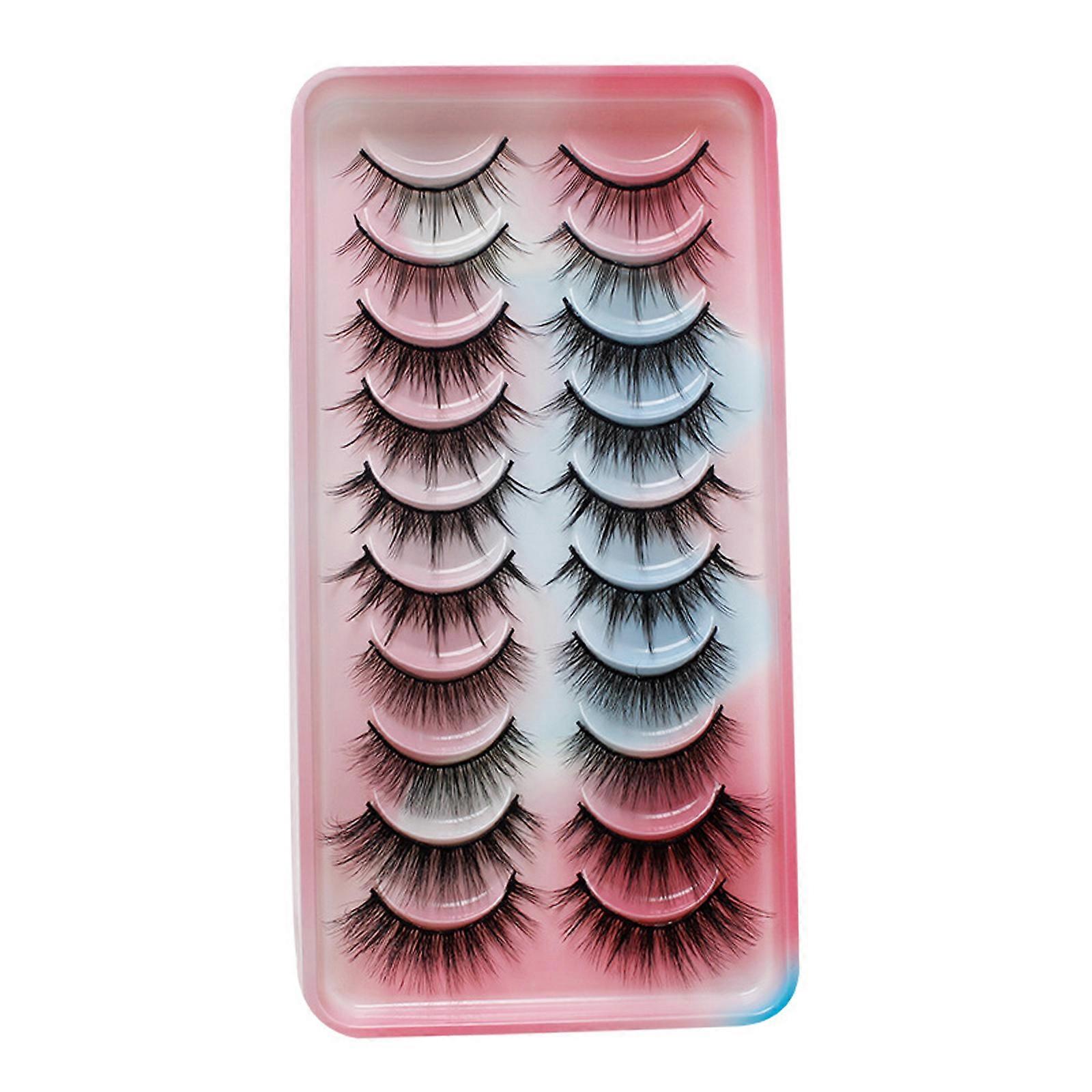 10 paria ripsiä ripset tekoripset kevyt luonnollinen paksu pitkä tekosilmäripset naisille tytöille