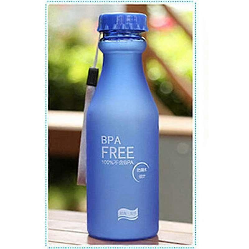 500ML Portable Sports Water Bottle in Blue Red Green Colors with Letter and Font Print, Overflow Resistant for Adults, Plastic Material