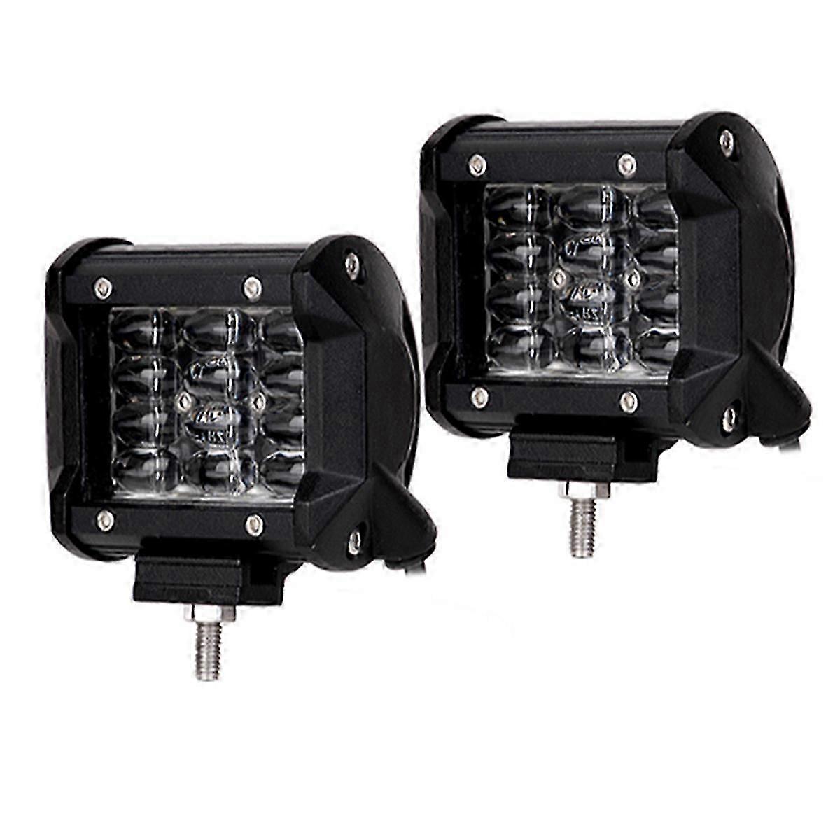 4inch Quad Row Led Work Lights Driving 72w + A-pillar Windshield Hinge Mounting Brackets Holder For Jeep Wrangler Jk 2007-2017