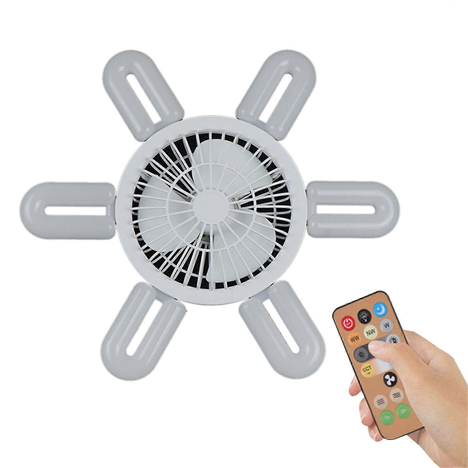 Ceiling Light Ceiling Fan LED Bulb Ceiling Fan LED Ceiling Garage Light Workshop Lighting Plastic Texture Fan Light Set  White