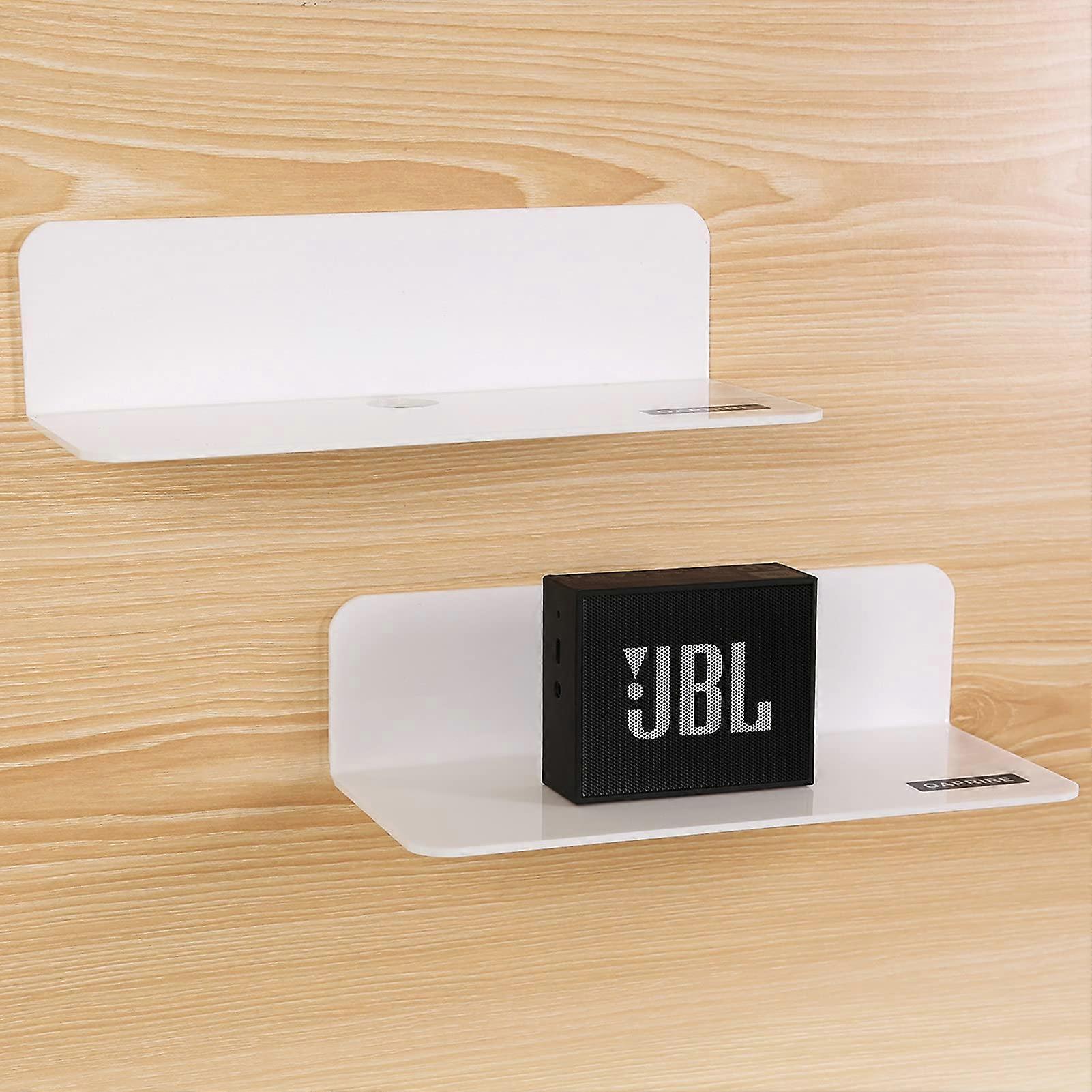 2 Set White Floating Shelves for Bedroom Storage