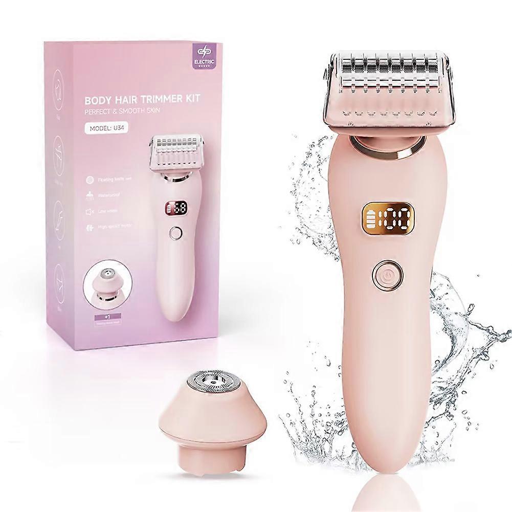 2025 New Women's Painless Electric Shaver IPX7 Waterproof Bikini Trimmer Body Epilator with LED Display & USB-C Charging