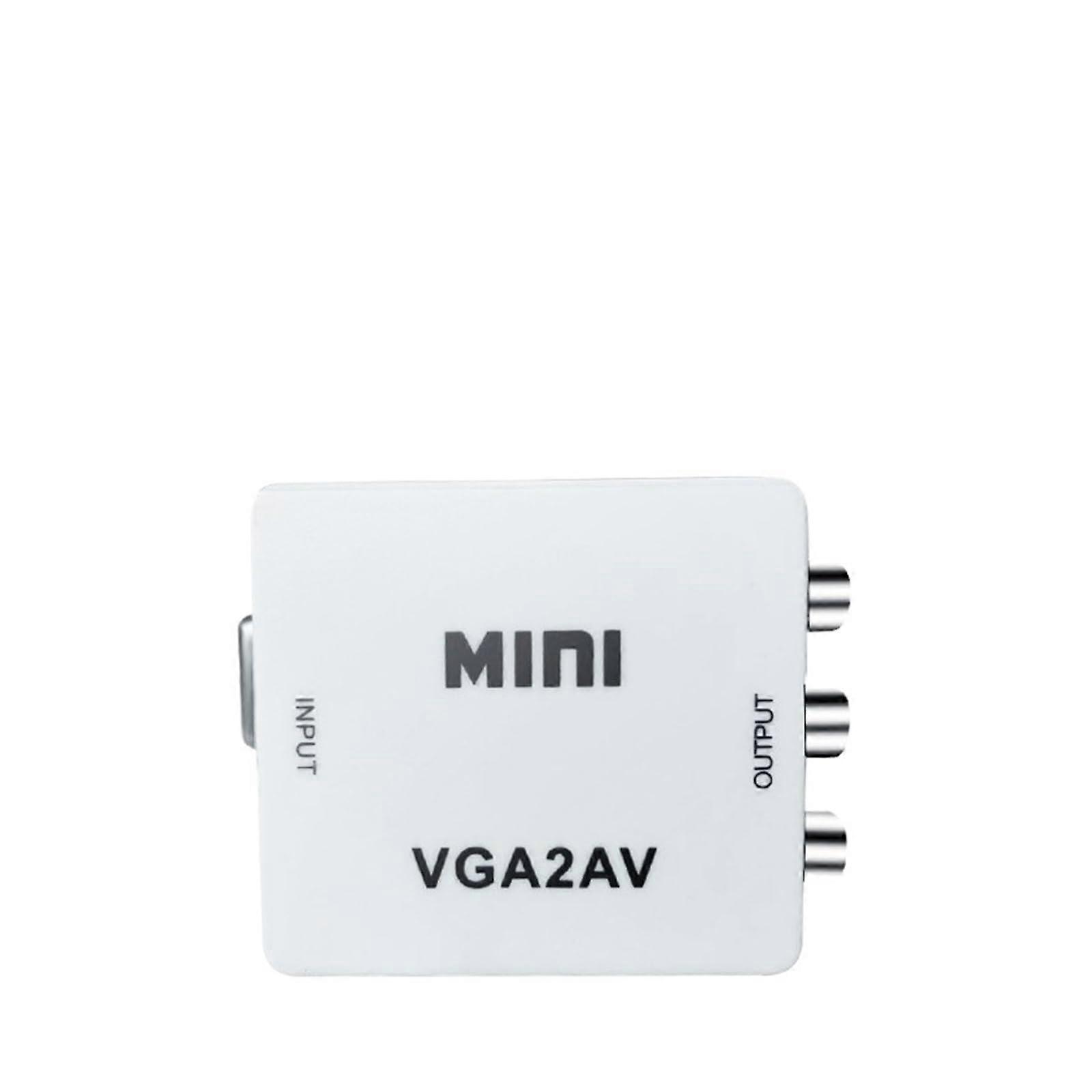 VGA to AV Converter Cable for Computer and Laptop to Old TV, Audio Video Transmission, Plug and Play Compatibility