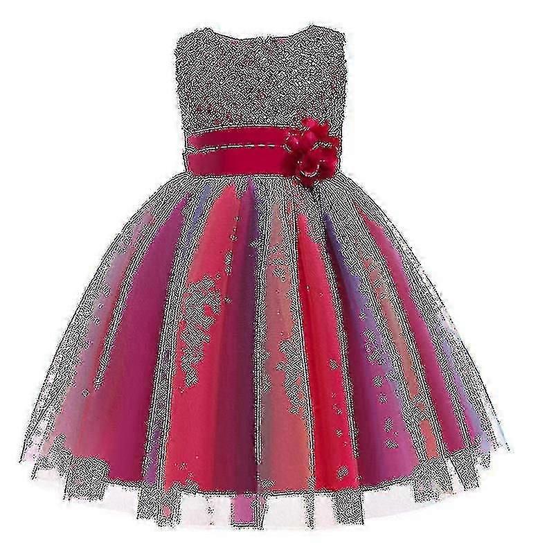 Flickor Paljett Regnbåge Tutu Pageant Klänning