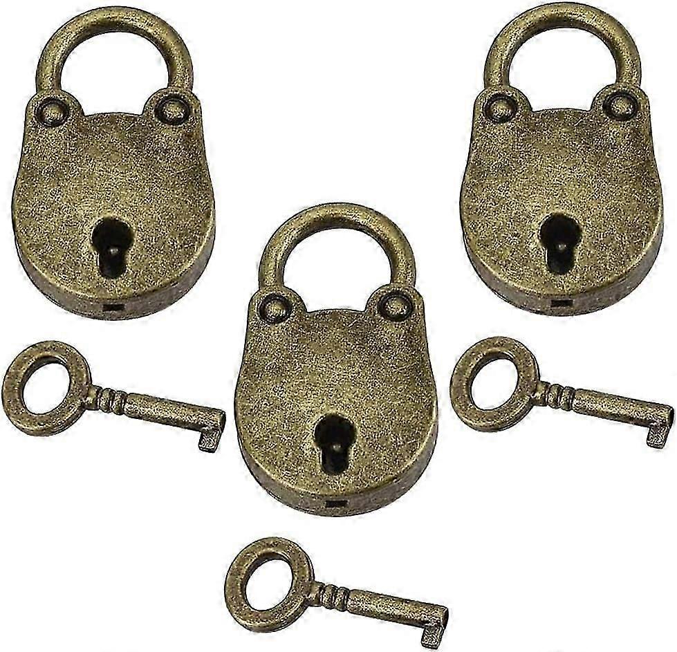 Vintage Padlocks 3 Pieces Mini Padlocks Lockers Padlock Key Pack Padlock Small Padlock Mini Padlock Suitcase Key Padlock with Key Bear Shape Padlock f