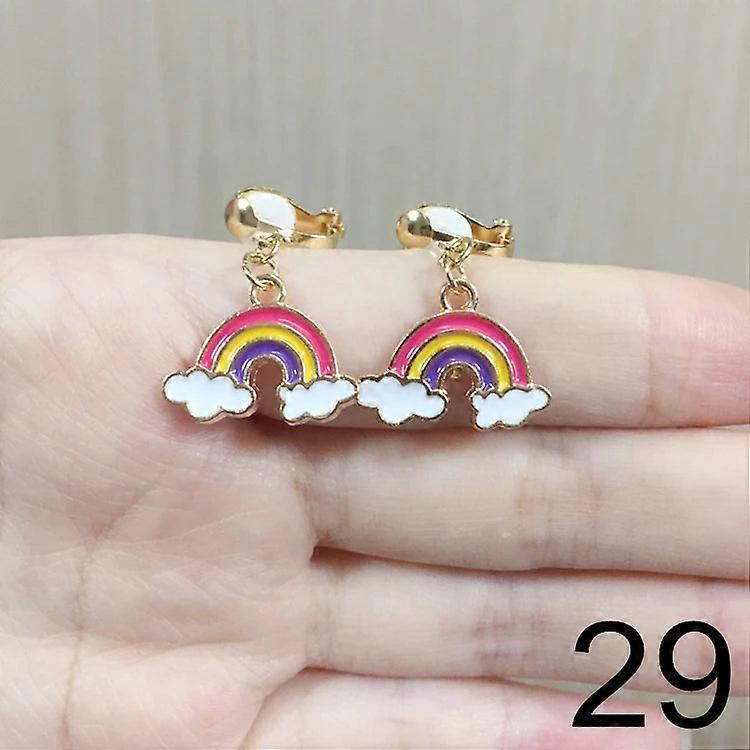 Boucles d'oreilles clip animaux kawaii 2024 - Adorable motif chat souriant rose en résine