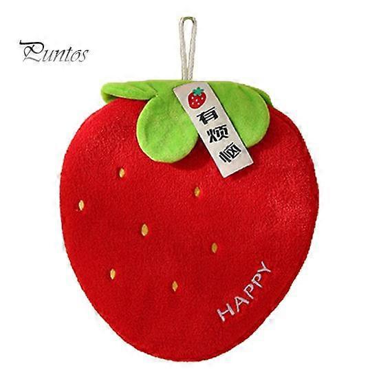 Coral Velvet Hand Towel Soft Absorbent Cartoon Fruit Design with Hanging Rope Quick Drying Household Lazy Hand Wipes Towel