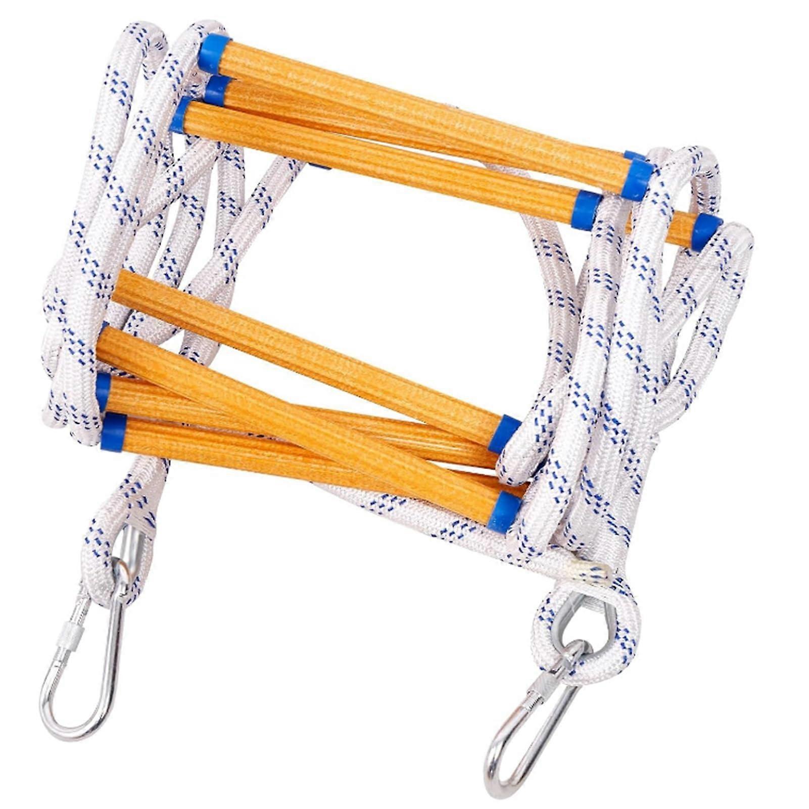Emergency Fire Escape Ladder,Flame Resistant Safety Rope Ladder with Hooks,10FT/13FT/16FT/26FT/32FT/49FT
