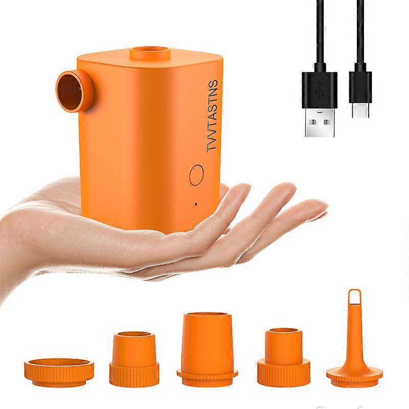 Mini Bomba Infladora Eléctrica Naranja