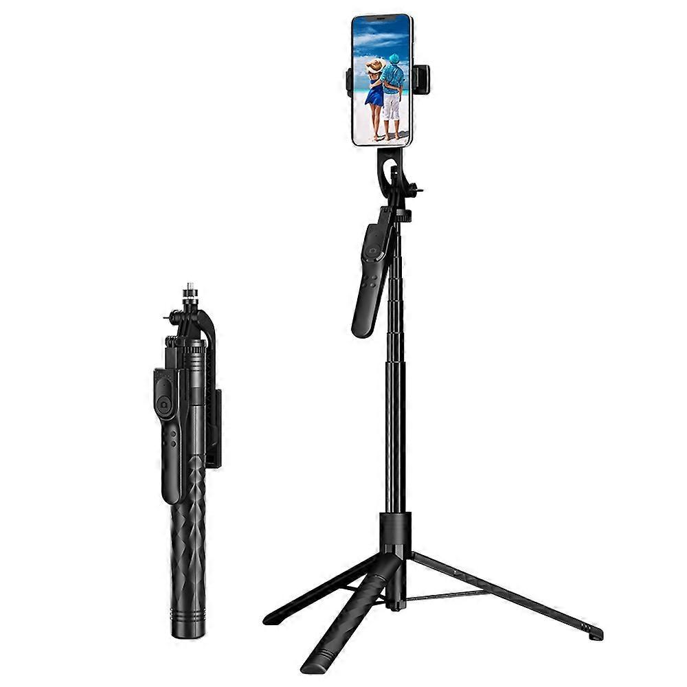 K28 2-in-1 175cm Extendable Aluminum Alloy Floor Tripod Handheld Bluetooth-compatible Selfie Stick