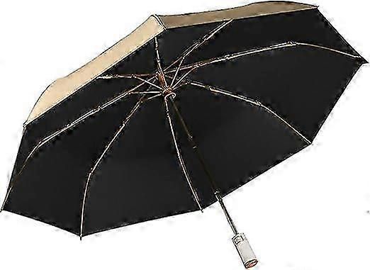 LM Golden Compact Folding Travel Umbrella,Ergonomic Handle Automatic Open Close,Lightweight Portable Backpack,Sun Rain,8 Ribs,Men XSW
