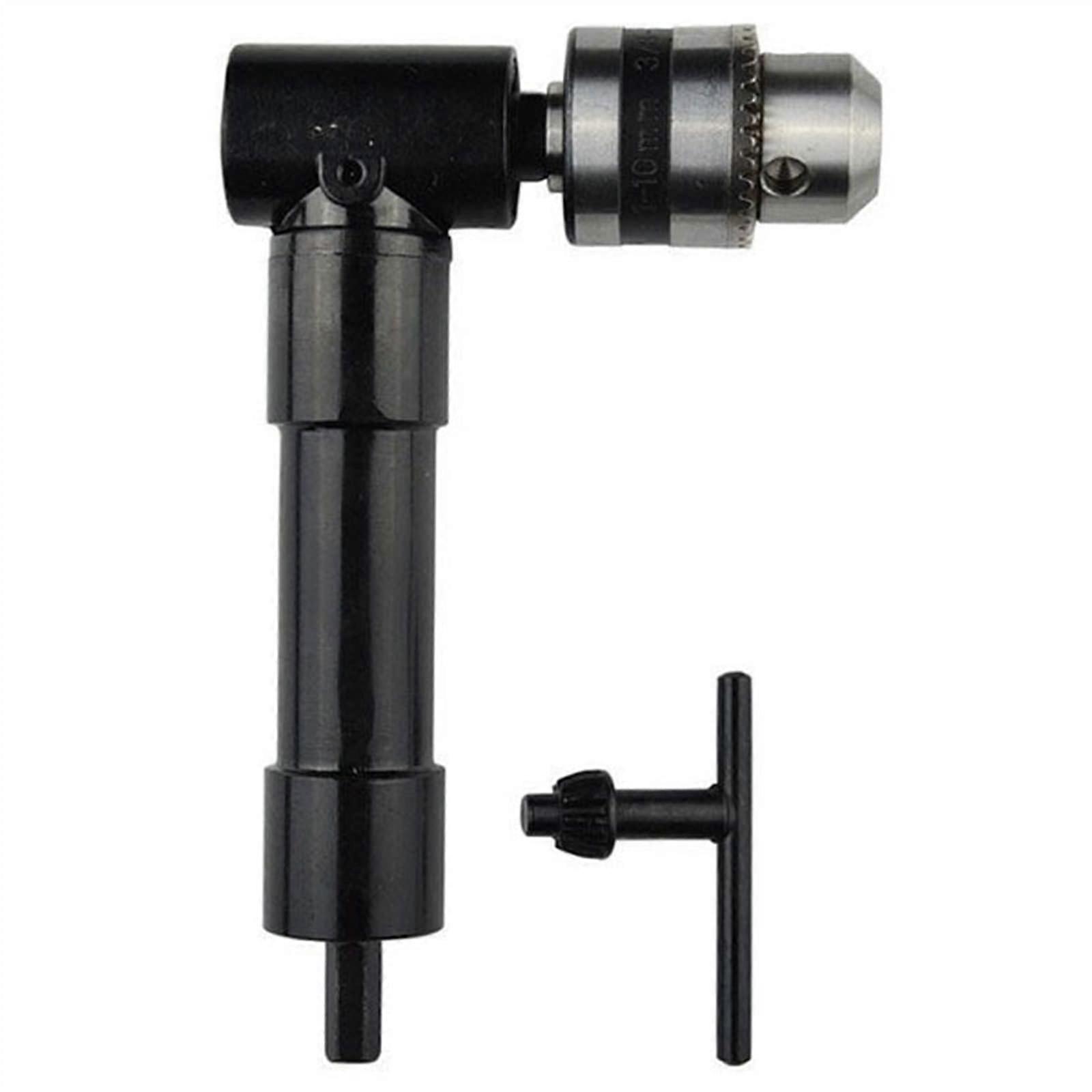 Angle Drill Adapter 90 Degree Right Angle Electric Drill with Heavy Duty Metal Hexagonal Shank Triple Jaw Chuck Tool